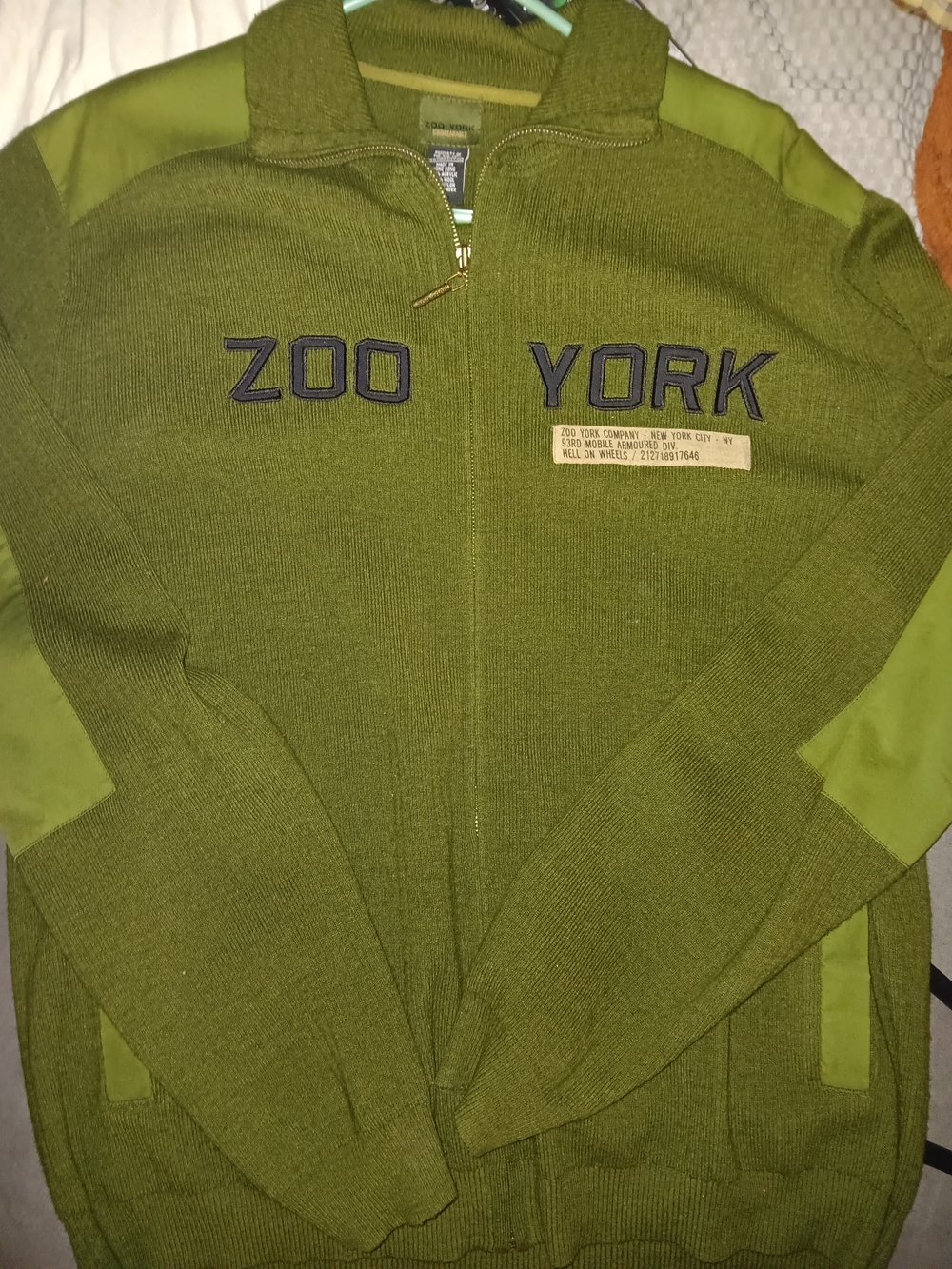 Zoo York Olive Green Full-Zip Sweater Jacket